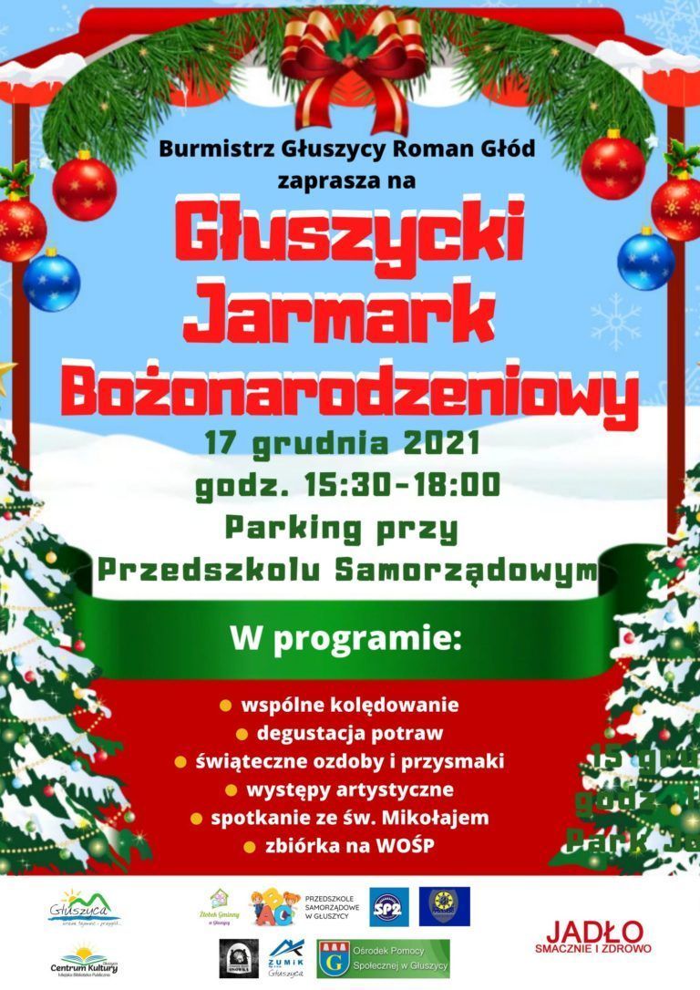 ZAPRASZAMY NA GŁUSZYCKI JARMARK BOŻONARODZENIOWY