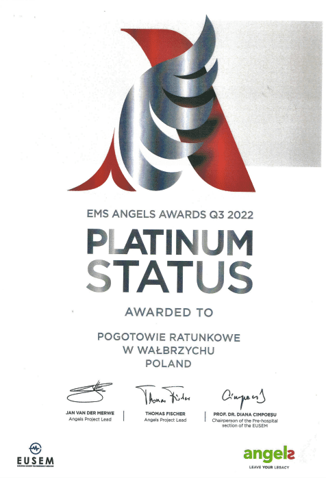Pogotowie Ratunkowe w Wałbrzychu wyróżnione międzynarodową nagrodą!