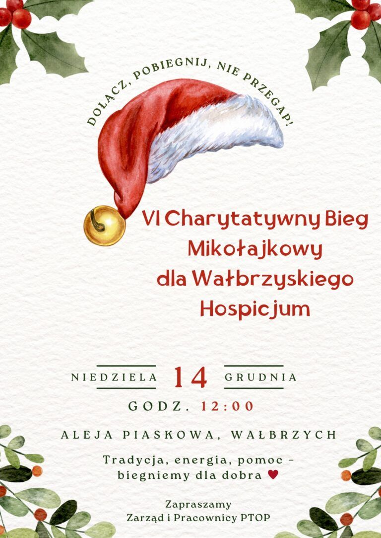 VI Charytatywnym  Biegu Mikołajkowym organizowanym na rzecz Wałbrzyskiego Hospicjum.