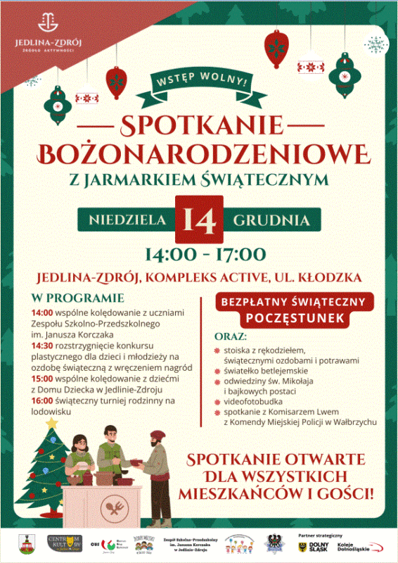 Spotkanie Bożonarodzeniowe i Jarmark Świąteczny w Jedlinie-Zdroju – zaproszenie dla wszystkich mieszkańców