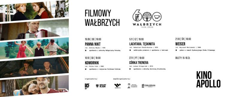 „Filmowy Wałbrzych” jesienią w Kinie Apollo. Znani twórcy i aktorzy spotkają się z publicznością w Wałbrzychu